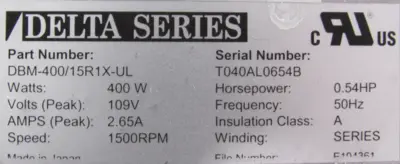 NEW INDUSTRIAL INDEXING SYSTEMS DBM-400/15R1X-UL MOTOR DBM40015R1XUL