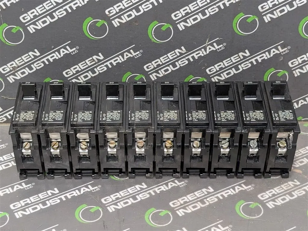 Lot of 10 Siemens MJ-2480 Type BL Circuit Breakers 20A 120/240VAC Used