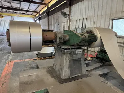 10,000 LBS X 48” X 72" OD ASC MODEL #10D48D22/5H200 DOUBLE END COIL REEL UNCOILER: STOCK #23383