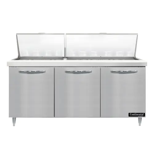 Continental D72N30M 72" Designer Line Sandwich/salad Prep Table W/ Refrigerated Base, 115v