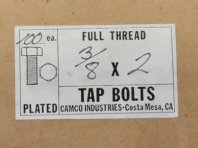 3/8" x 2" Hex Tap Bolts Grade 307A (Box of 81)