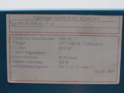 Eurotherm Digitalregler Samson 3G - KOMPAKT 637/K D6R 02-7-E Drive