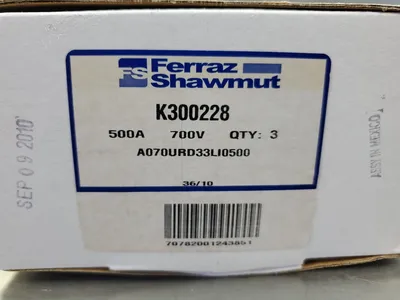 Ferraz Shawmut A070URD33LI0500 (K300228) 500A 700VAC Fuse, Lot of 3. 4D-41