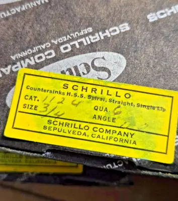 Schrillo 3/4" High Speed Steel Countersink 100 Degree #1024 L73 HS USA Lot of 3