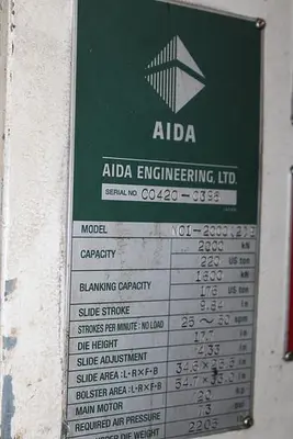 USED 2006 AIDA NC1-2000(2)E