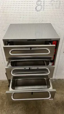 Used Vulcan Used Vulcan VW3S Stainless Three Drawer Food Warmer - 120V, 1425W - NDTI Hot Food Warming, Holding, & Transport Cabinets Illinois US | Falcon Restaurant Supply #1373536