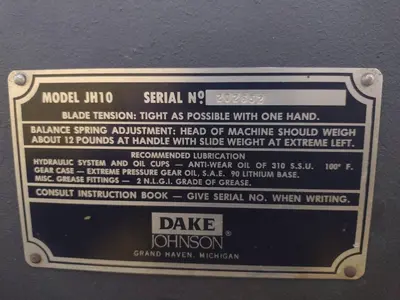 11" X 18" DAKE JOHNSON MODEL #JH10 HORIZONTAL BANDSAW: YOBRO #24813