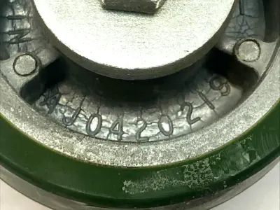 USED ALBION 4" X 2" FLAT CASTER WHEEL GREEN