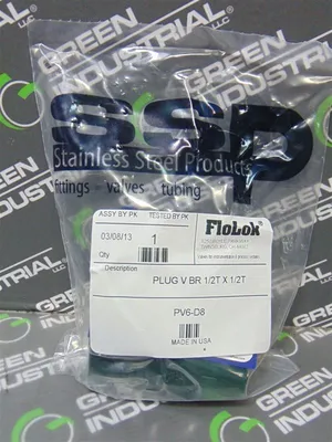 SSP PV6-D8 FloLok Plug Valve 1/2"x1/2" 3000 PSIG New NIB