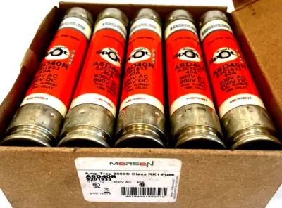 NEW MERSEN A6D40R CLASS RK1 FUSES 40AMP 600V LOT OF 10