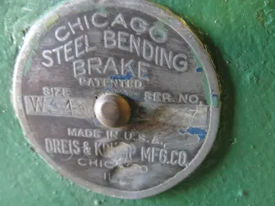 14 Ga x 4 ft. Chicago (DREIS & KRUMP) FINGER BRAKE MODEL W-34