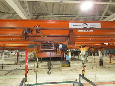 Cleveland Tramrail P&H 2 Ton Single Girder Underhung Bridge Crane 45' 10" Span