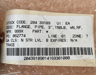 NEW OLD STOCK- 3” Flanged Neck Weld B16 3” 150 A/SA 150Lb || Fast Shipped 🇺🇸