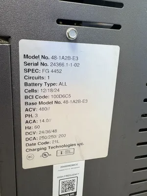 CHARGING TECHNOLOGIES 48-1A2B-E3 Electrical/PLC/Automation | ESS Industrial Equipment Sales (7)