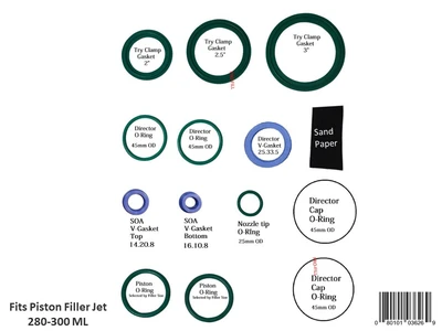 Consumable Kit (Viton) Fits Piston Filler Jet