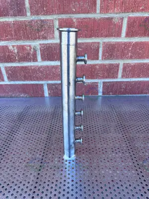 Stainless Steel Manifold 1.5" Sanitary Fitting w/ 6 Ports 1/2" Sanitary Fitting