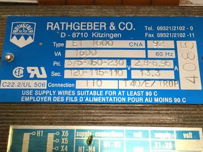 USED RATHGEBER ET1600