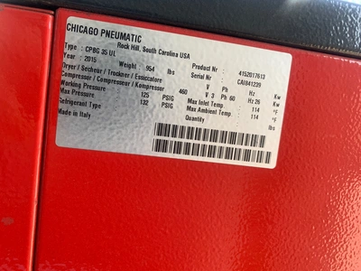 2015 CHICAGO PNEUMATIC CPBG-35 Rotary Screw & Sliding Vane Air Compressors | PM Machines (3)