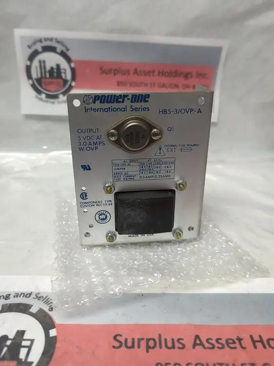 Used POWER-ONE HB5-3/OVP Miscellaneous Equipment (Electrical & Power) | Surplus Asset Holdings #1190207