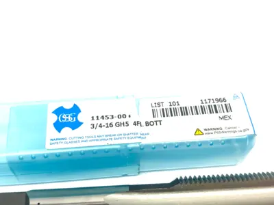 NEW OSG STRAIGHT FLUTE TAP: 3/4-16 UNF, 4 FLUTE 2B CLASS OF FIT