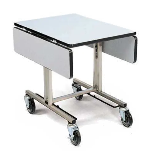 Forbes Industries Room Service Table w/ (2) Tri Fold Drop Leaves - 35 1/2"L x 39"W, Laminate/Stainless Steel (4962)