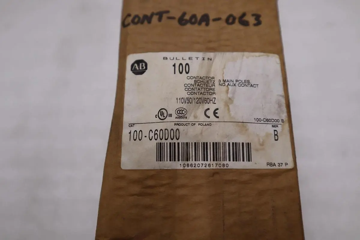 AB Allen Bradley 100-C60D00 110/120VAC 60A Contactor STOCK GF-62A