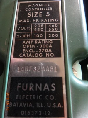 Furnas Magnetic Controler Size 5, Cat #:  14KF32AA81