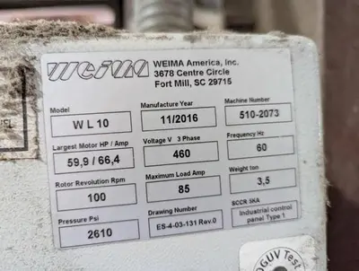 USED 2016 WEIMA WL-10