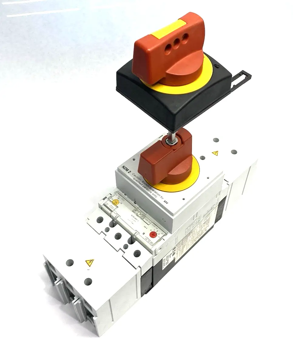 USED EATON MOLDED CASE CIRCUIT BREAKER W/ NZM2-XDV SWITCH ACCESSORY