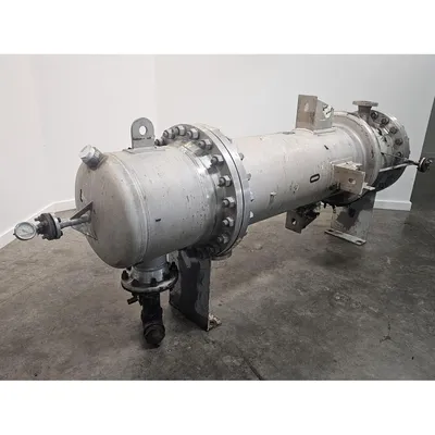 Used 20" Shell and Tube Stainless Steel Condenser Heat Exchanger, Fixed Tube