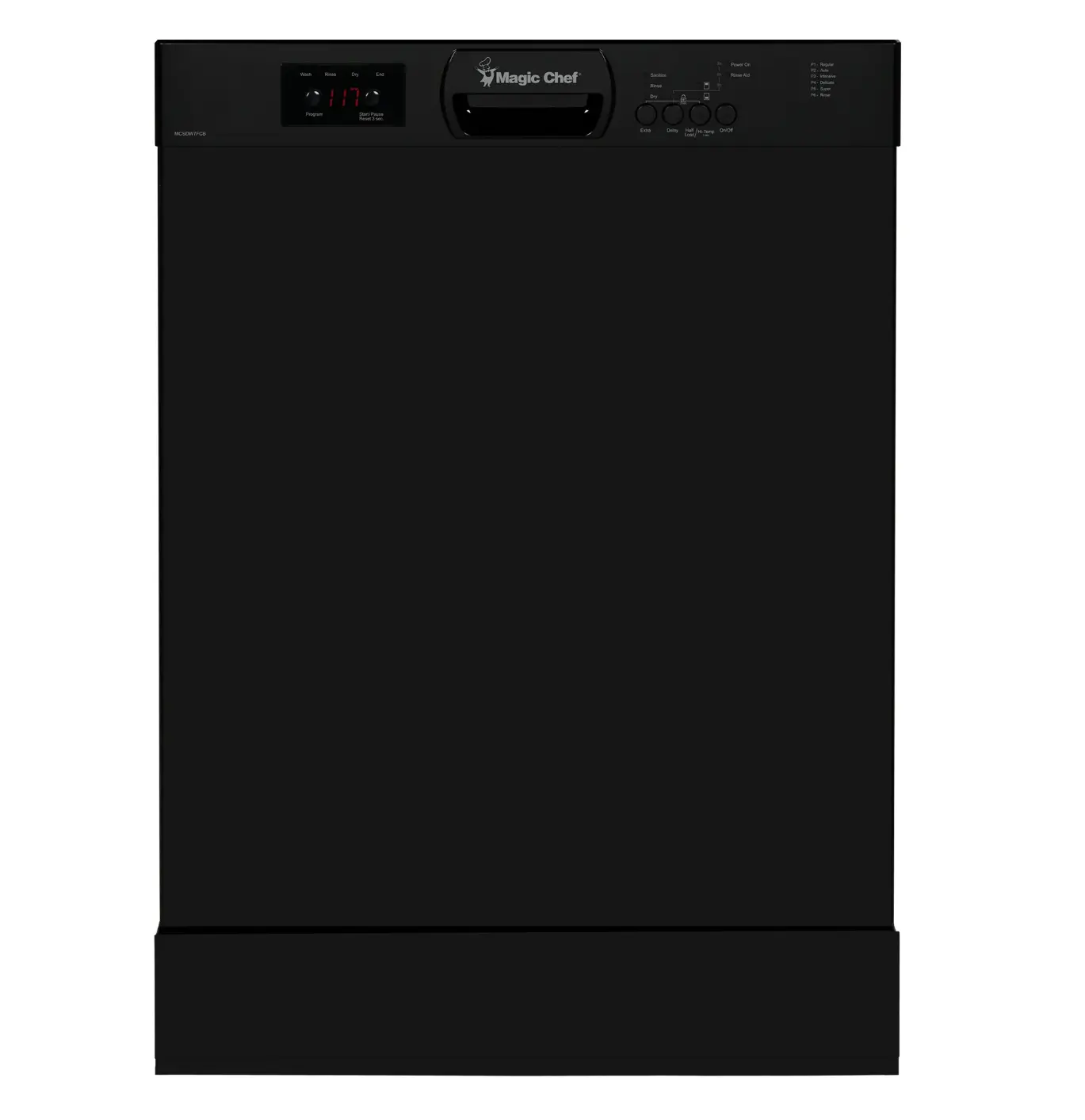 Magic Chef 24 IN. BLACK FRONT CONTROL BUILT-IN STAINLESS STEEL TALL TUB DISHWASHER