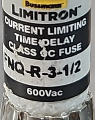 BUSS FNQ-R-3-1/2 600V Midget Time-Delay Fuse Loc4B27