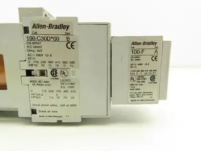 Allen Bradley 100-C30D*00 IEC Contactor 30A 3-Pole 600V 24VDC Coil  Lot of 2