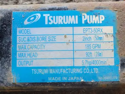 Used TSURUMI EPT3-50RX Parts (Hydraulics and Pneumatics) British Columbia CA | Lenmark #257516