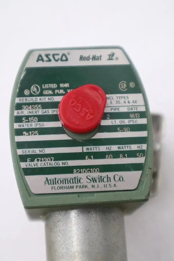 NEW OPEN BOX ASCO 8210G100 110/120V 5-150PSI 2" STK H1176A