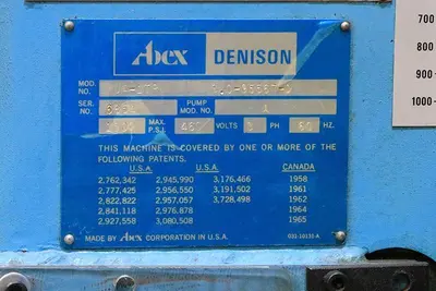 1 TON ABEX DENISON BENCHTOP HYDRAULIC MULTI-PRESS MODEL WUA-1TR