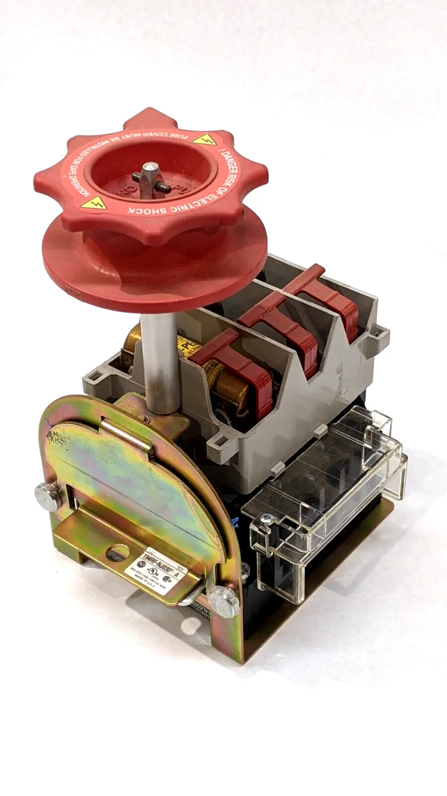 194R-NJ030P3,194RF-NJ030* | Allen Bradley 194R-NJ030P3 Ser B Fused Rotary Disconnect Switch MISSING COVER - Used