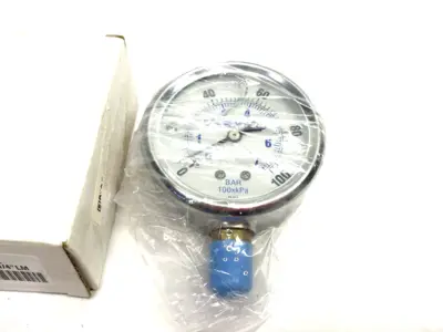 ICO300-101-100L | Spray Systems  Pressure Gauge 2.5" Face 0-100psi, 1/4" LM - New – Open box