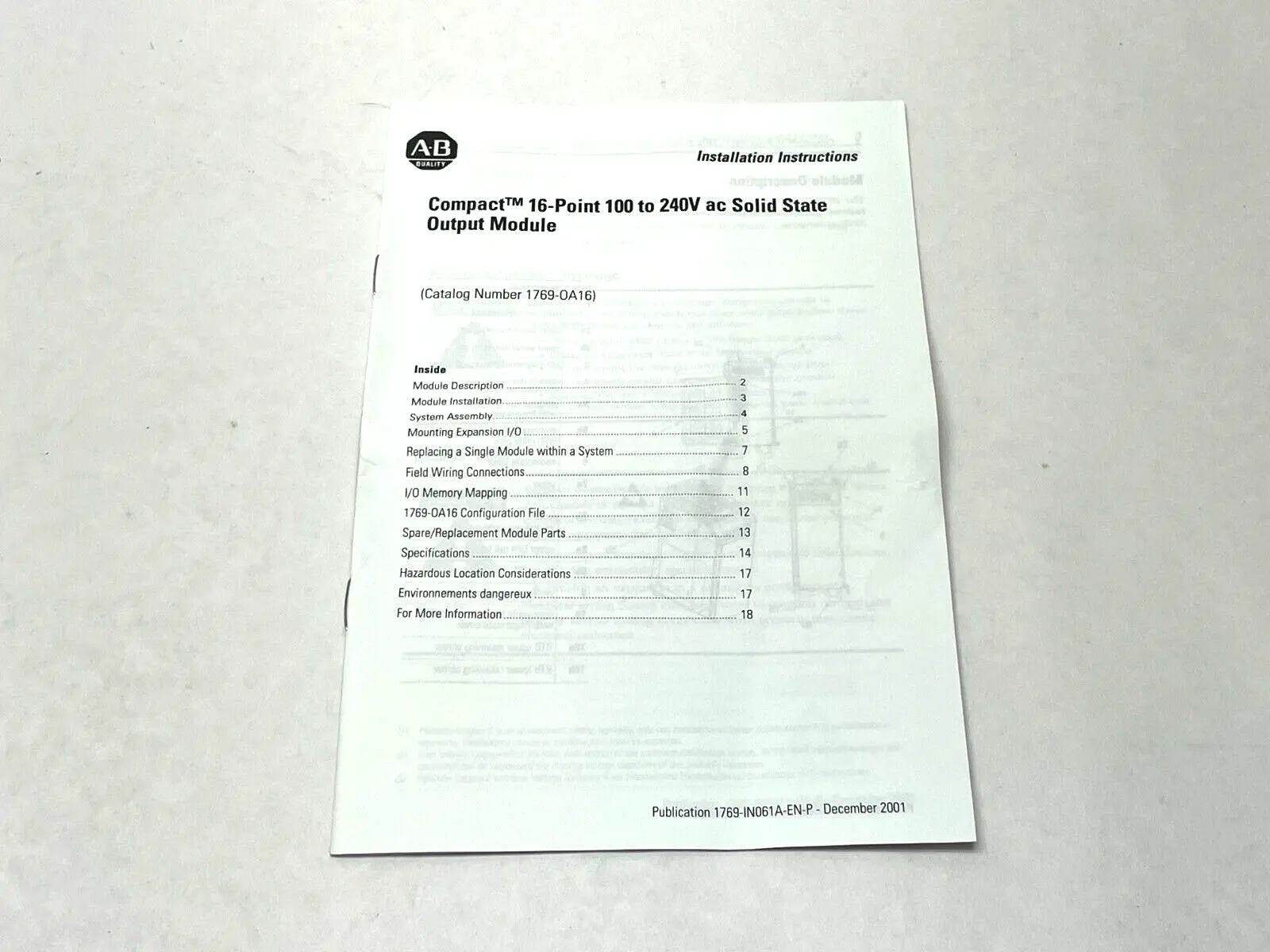 New | in-Stock Allen-Bradley 1769-IN061A-EN-P Manuals Michigan US | Maverick Industrial Sales #1397532