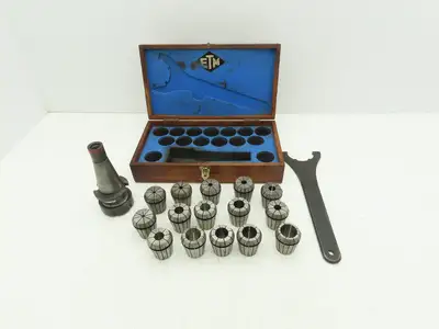 ETM ISO40 ER40 15 Collet Chuck Kit 1/8-1" With 40 ER40X2.165 E Chuck & Wrench
