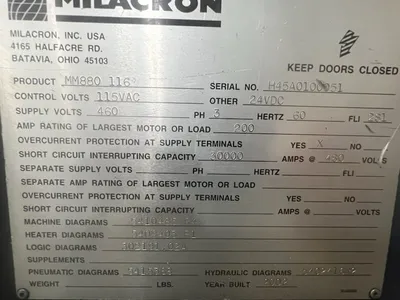 2002 CINCINNATI MM880 Injection Molding Horizontal/Vertical | Machinery Network (7)