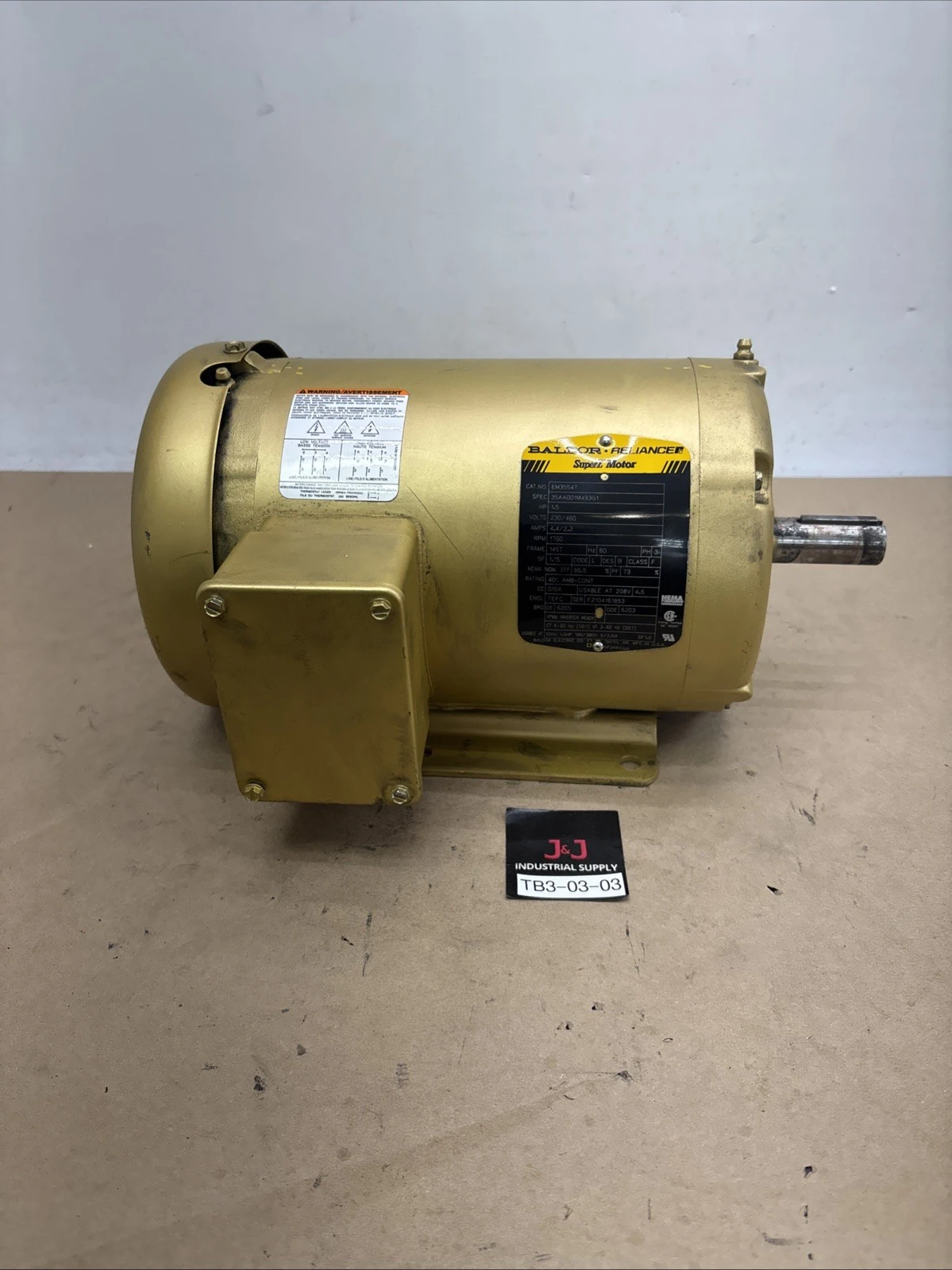New | in-Stock Baldor/Reliance EM3554T 35AA001M493G1 Motors (misc) Indiana US | J&J Industrial Supply #1566402