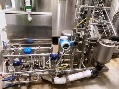 Andritz-Frautech CA 31V 2FO beer clarifier skid, 316SS.