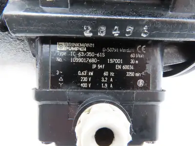 Brinkmann TC 63/350-61S Coolant Pump 60L/min 0.63kw 230/400V 3PH 3/4"NPT