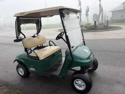 (1) 2017 E-Z-Go golf cart with a Kawasaki gas engine, model 625111G01, includes canopy, ball cover, ...
