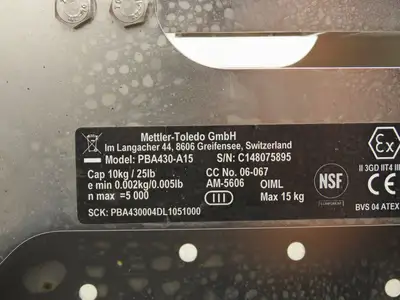 Mettler Toledo PBA430-A15 Digital Scale Base With Load Cell 0708