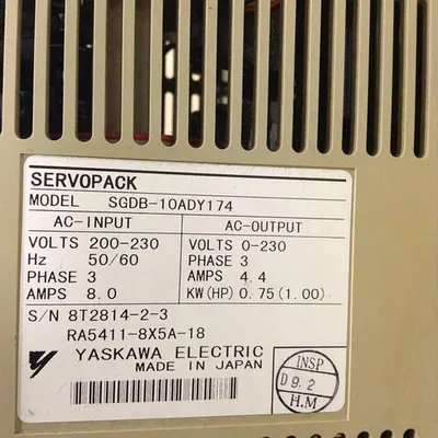USED YASKAWA ELECTRIC SGDB-10ADY174