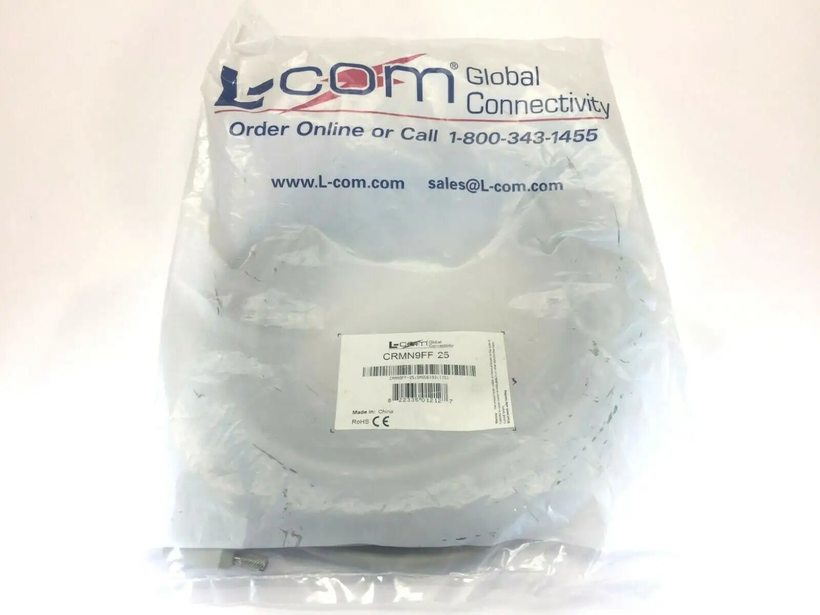CRMN9FF-25 | L-Com  Molded Dual Female D-Sub Cable 25' - New