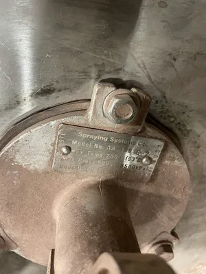 Spraying Systems AA190E-2 Tank Cleaner / CIP Lid for Readco Tanks 200F 500psi
