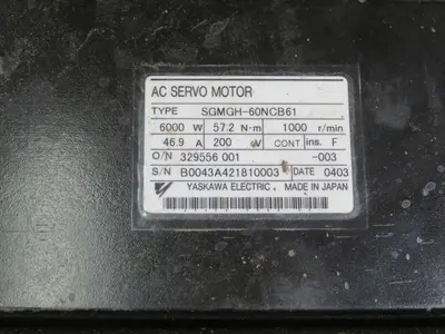 Used YASAKAWA SGMGH-60NCB61 Servo Motors Texas US | Aucto #1307045